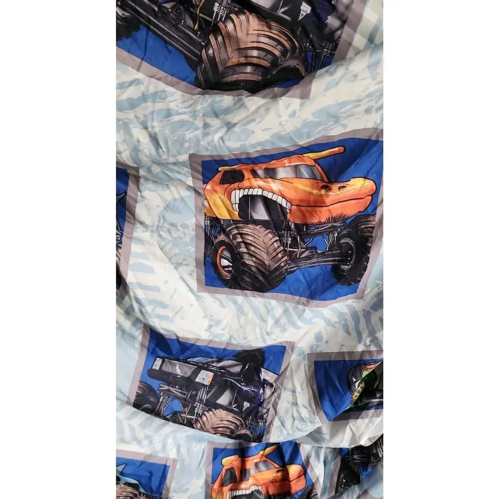Monster Jam Twin Fitted Sheet Grave Digger Megalodon Max- D Zombie Discontinued